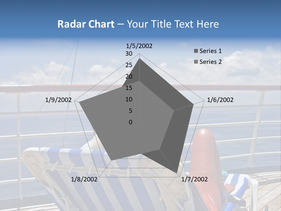 A Woman Sits On The Upper Deck Of A Cruise Ship And Overlooks The Ocean PowerPoint Template