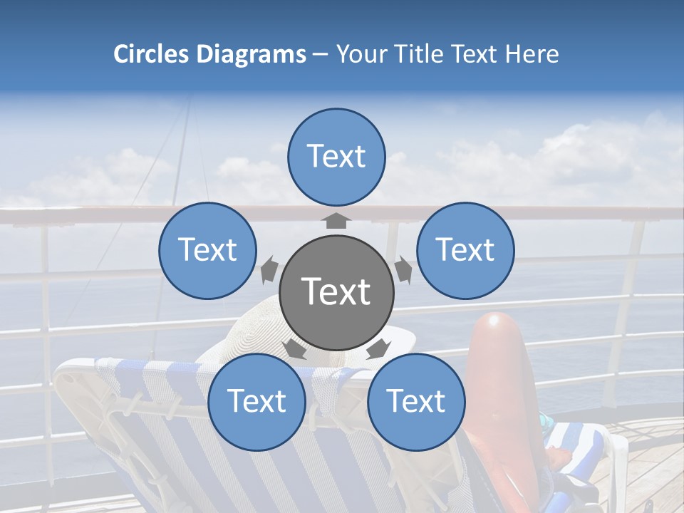 A Woman Sits On The Upper Deck Of A Cruise Ship And Overlooks The Ocean PowerPoint Template
