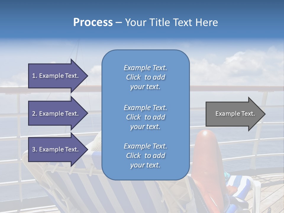 A Woman Sits On The Upper Deck Of A Cruise Ship And Overlooks The Ocean PowerPoint Template