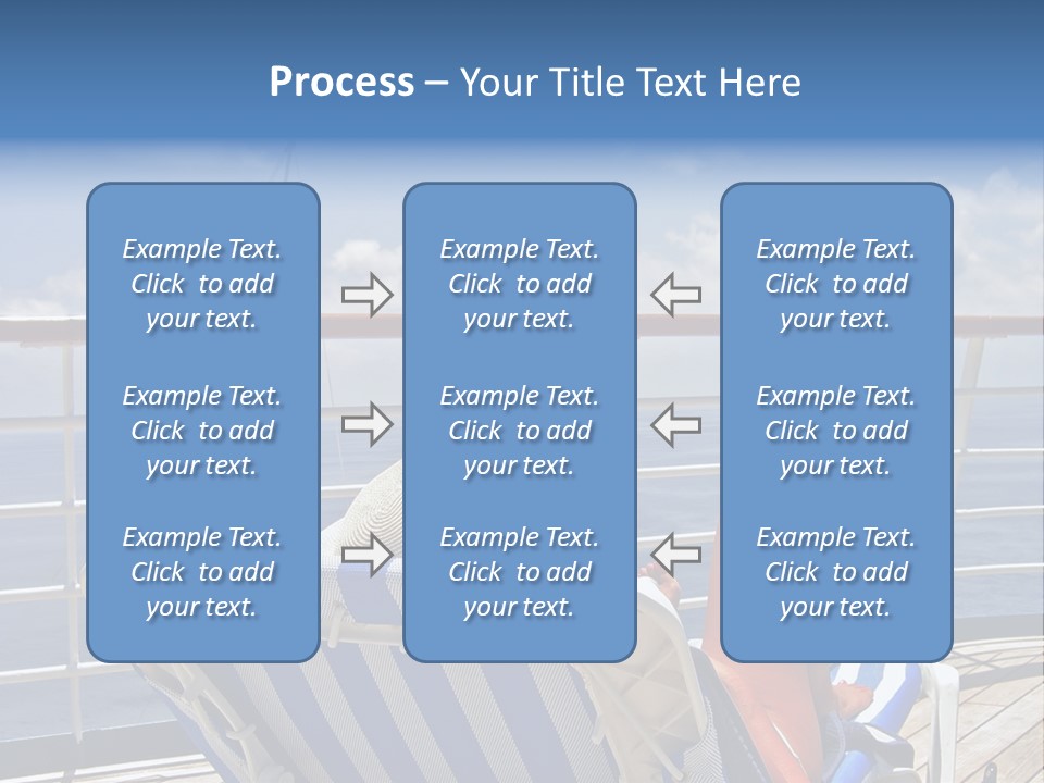 A Woman Sits On The Upper Deck Of A Cruise Ship And Overlooks The Ocean PowerPoint Template