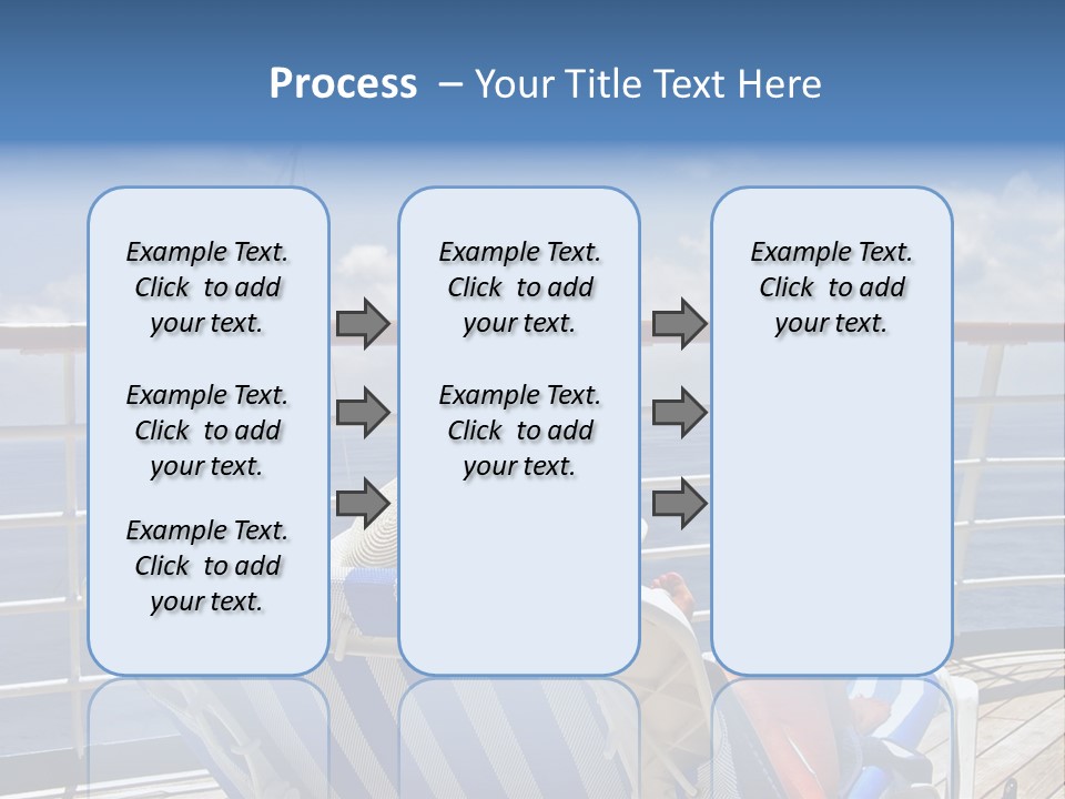 A Woman Sits On The Upper Deck Of A Cruise Ship And Overlooks The Ocean PowerPoint Template