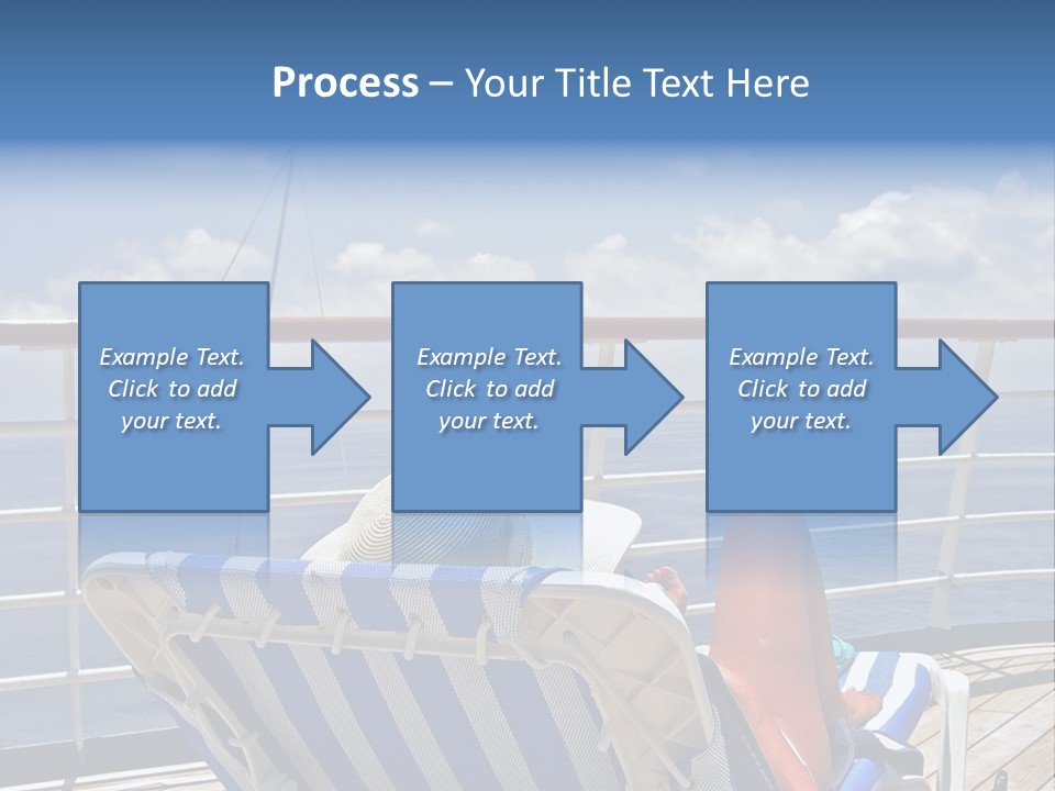 A Woman Sits On The Upper Deck Of A Cruise Ship And Overlooks The Ocean PowerPoint Template