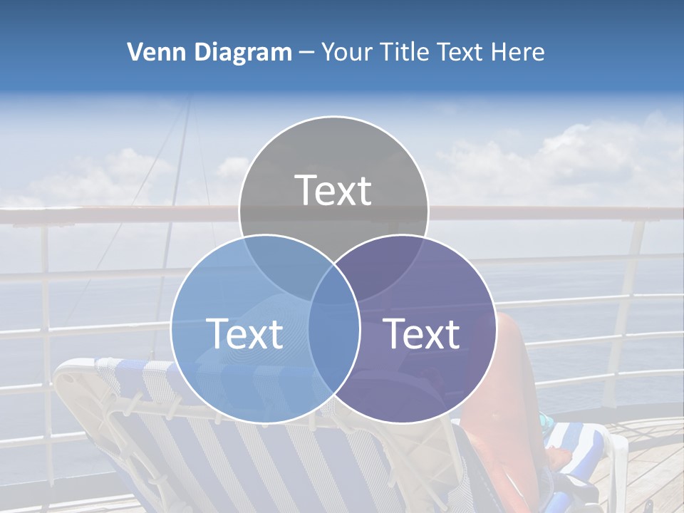 A Woman Sits On The Upper Deck Of A Cruise Ship And Overlooks The Ocean PowerPoint Template