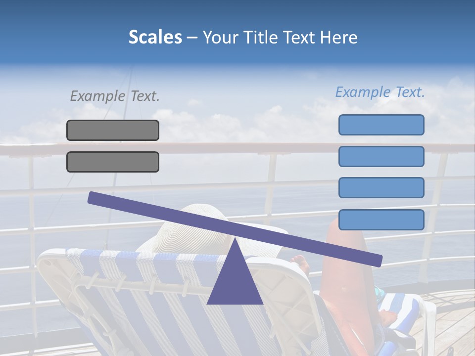 A Woman Sits On The Upper Deck Of A Cruise Ship And Overlooks The Ocean PowerPoint Template