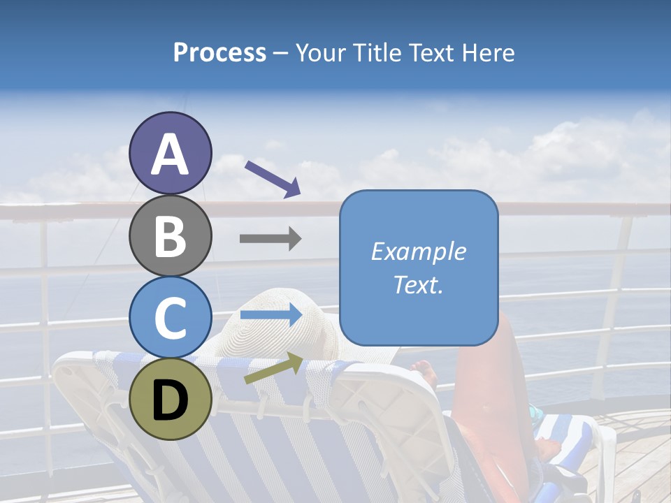 A Woman Sits On The Upper Deck Of A Cruise Ship And Overlooks The Ocean PowerPoint Template