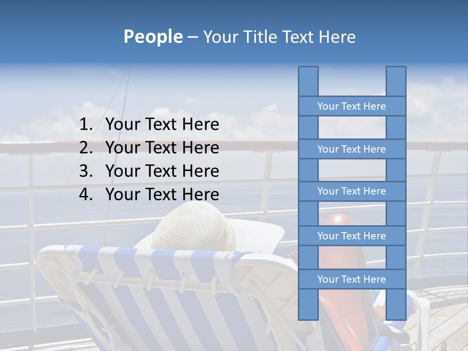 A Woman Sits On The Upper Deck Of A Cruise Ship And Overlooks The Ocean PowerPoint Template