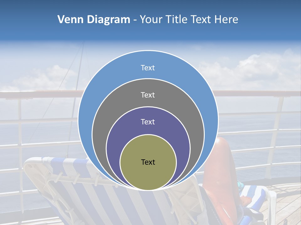 A Woman Sits On The Upper Deck Of A Cruise Ship And Overlooks The Ocean PowerPoint Template