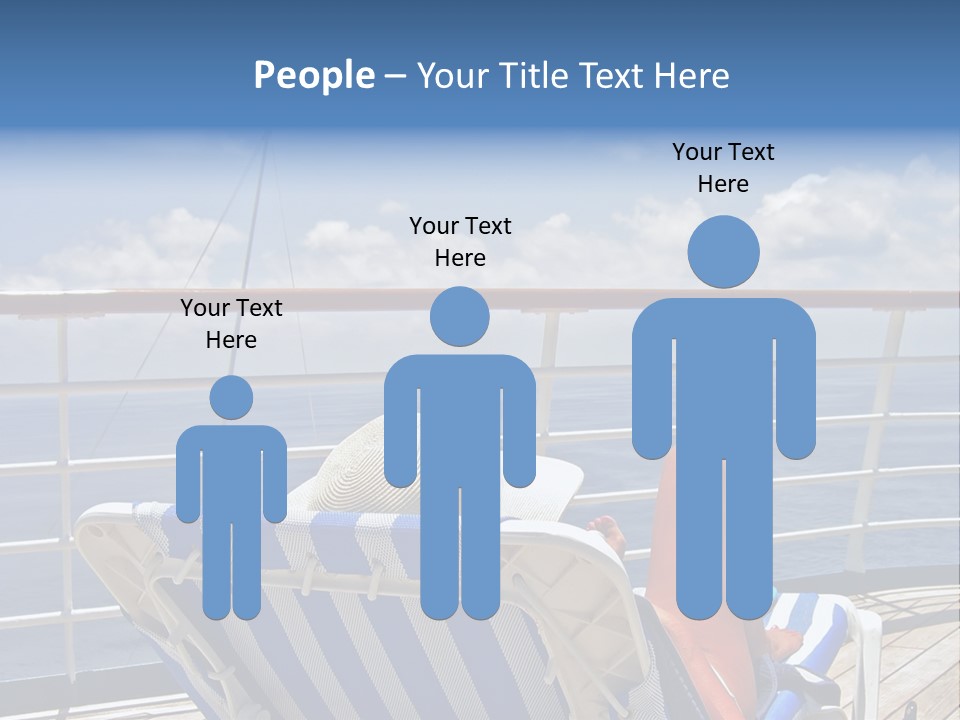 A Woman Sits On The Upper Deck Of A Cruise Ship And Overlooks The Ocean PowerPoint Template