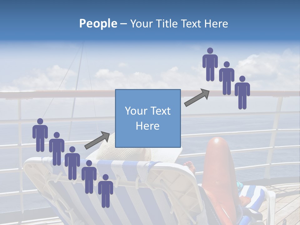 A Woman Sits On The Upper Deck Of A Cruise Ship And Overlooks The Ocean PowerPoint Template