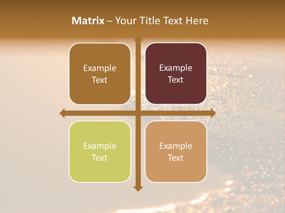 Golden Reflection Of The Sunset In The Sand. PowerPoint Template