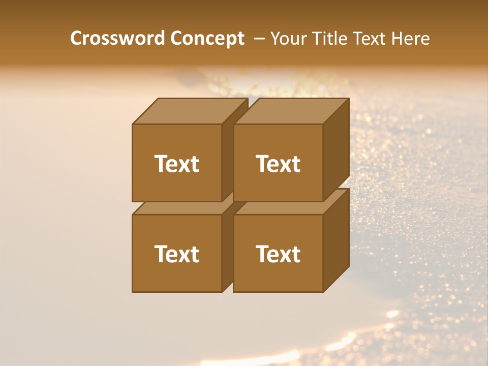 Golden Reflection Of The Sunset In The Sand. PowerPoint Template