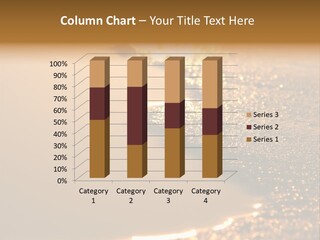 Golden Reflection Of The Sunset In The Sand. PowerPoint Template