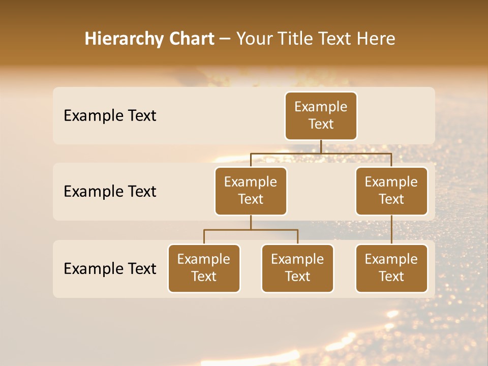 Golden Reflection Of The Sunset In The Sand. PowerPoint Template