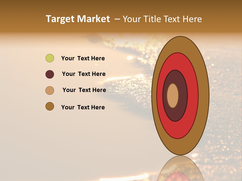 Golden Reflection Of The Sunset In The Sand. PowerPoint Template
