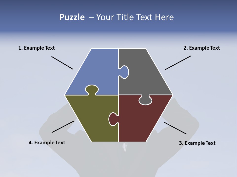 Businessman Looking Through Binoculars With A Blue Sky As Background PowerPoint Template