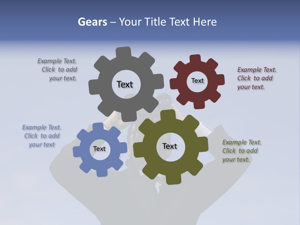 Businessman Looking Through Binoculars With A Blue Sky As Background PowerPoint Template