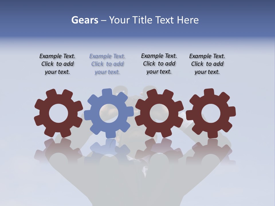 Businessman Looking Through Binoculars With A Blue Sky As Background PowerPoint Template