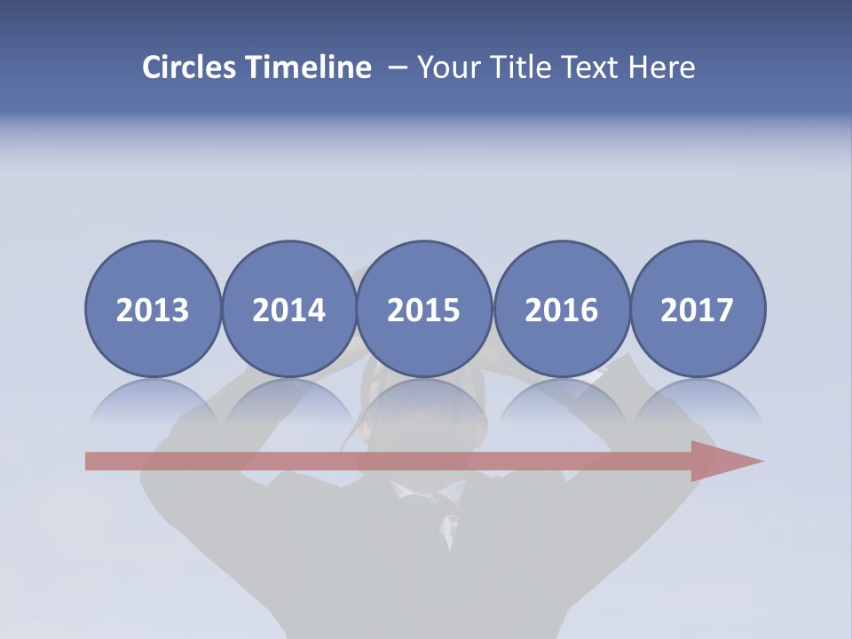 Businessman Looking Through Binoculars With A Blue Sky As Background PowerPoint Template