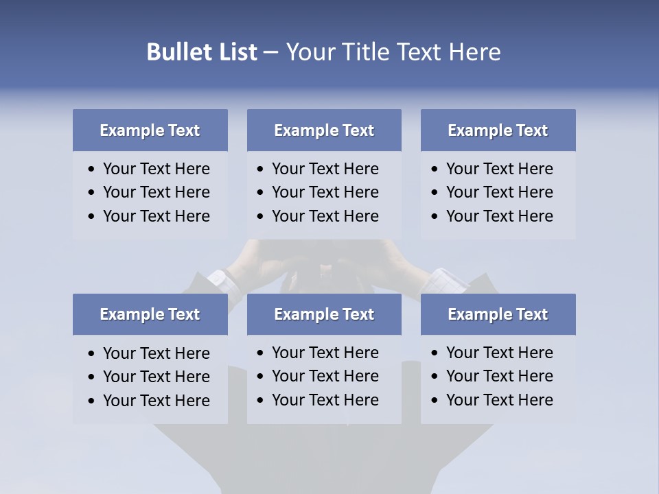 Businessman Looking Through Binoculars With A Blue Sky As Background PowerPoint Template