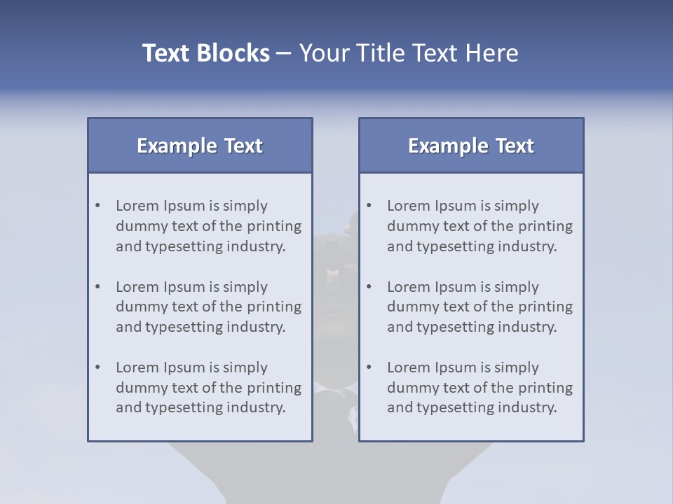 Businessman Looking Through Binoculars With A Blue Sky As Background PowerPoint Template