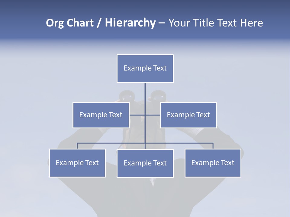 Businessman Looking Through Binoculars With A Blue Sky As Background PowerPoint Template