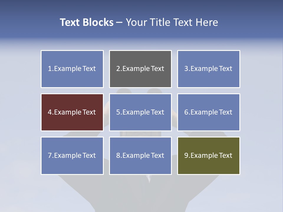 Businessman Looking Through Binoculars With A Blue Sky As Background PowerPoint Template