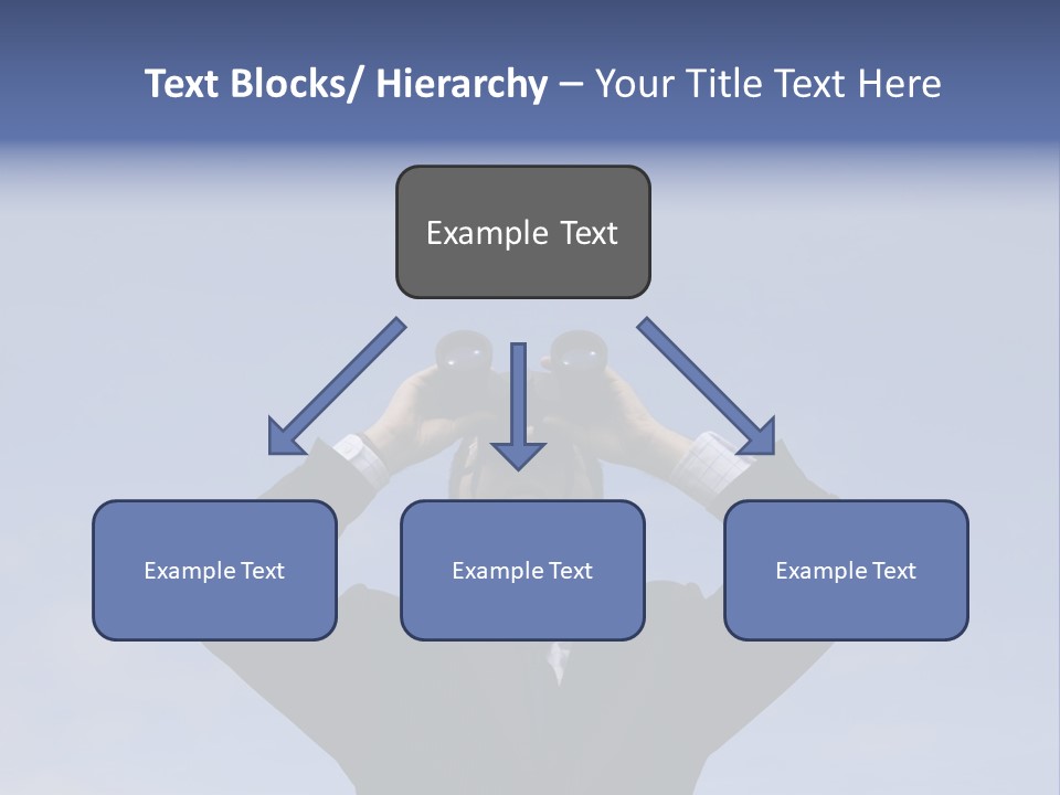 Businessman Looking Through Binoculars With A Blue Sky As Background PowerPoint Template