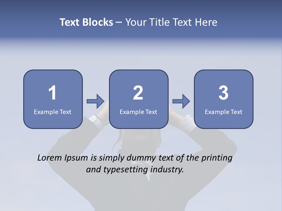 Businessman Looking Through Binoculars With A Blue Sky As Background PowerPoint Template