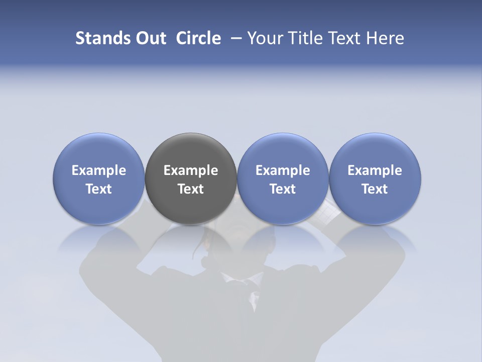 Businessman Looking Through Binoculars With A Blue Sky As Background PowerPoint Template