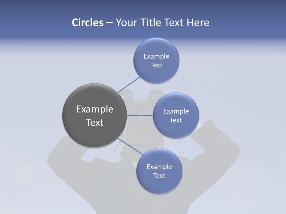 Businessman Looking Through Binoculars With A Blue Sky As Background PowerPoint Template