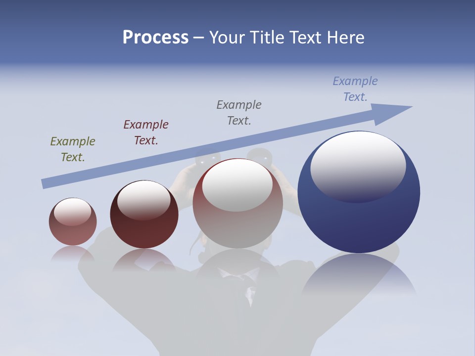 Businessman Looking Through Binoculars With A Blue Sky As Background PowerPoint Template