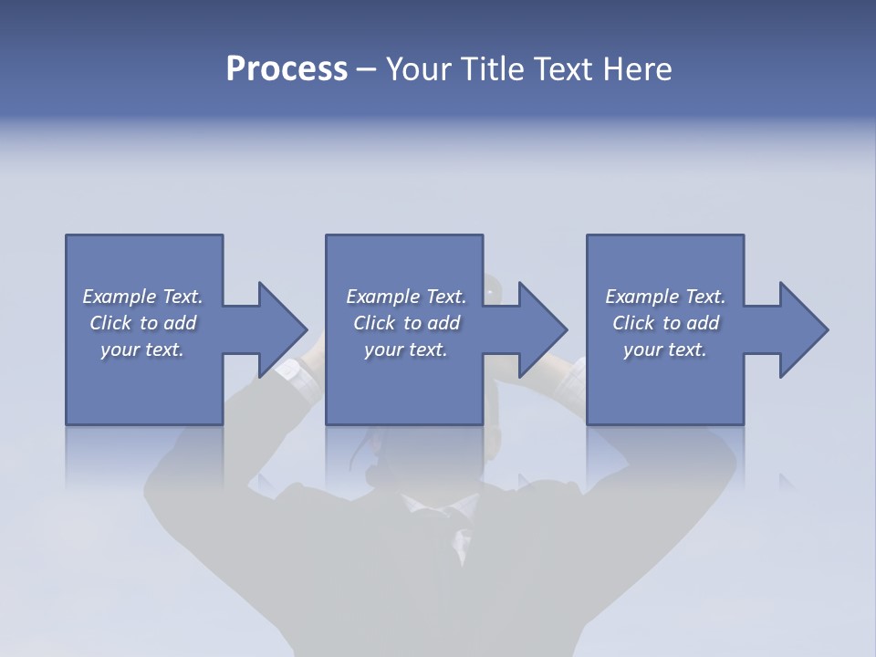 Businessman Looking Through Binoculars With A Blue Sky As Background PowerPoint Template
