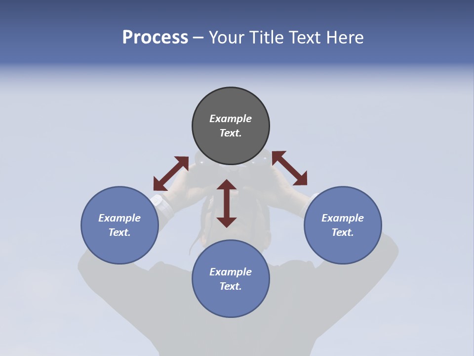 Businessman Looking Through Binoculars With A Blue Sky As Background PowerPoint Template