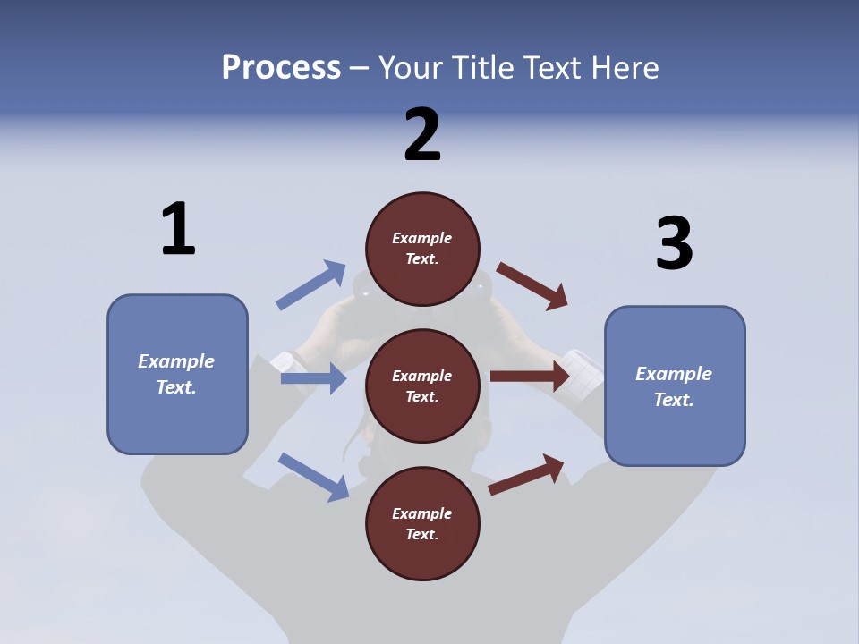 Businessman Looking Through Binoculars With A Blue Sky As Background PowerPoint Template