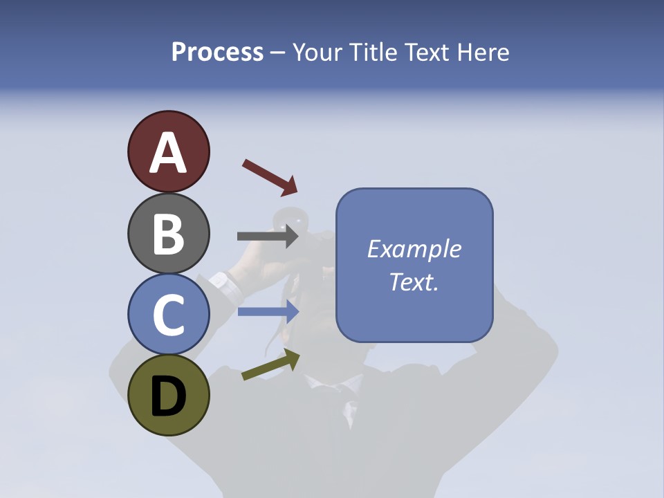 Businessman Looking Through Binoculars With A Blue Sky As Background PowerPoint Template