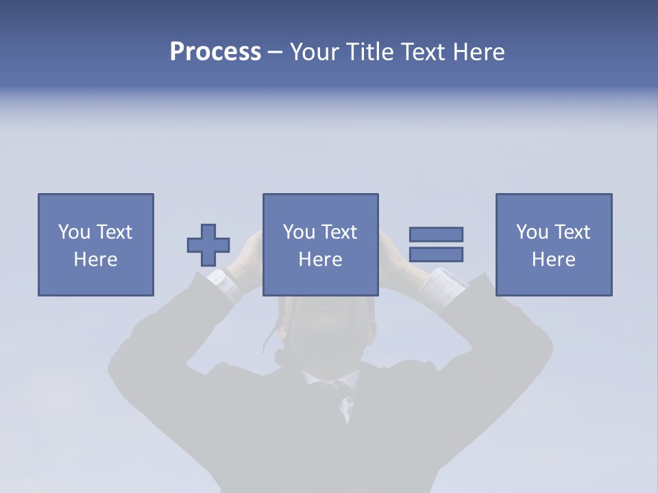 Businessman Looking Through Binoculars With A Blue Sky As Background PowerPoint Template