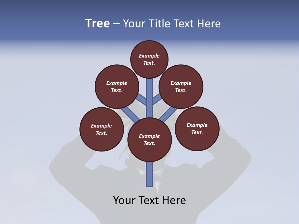 Businessman Looking Through Binoculars With A Blue Sky As Background PowerPoint Template