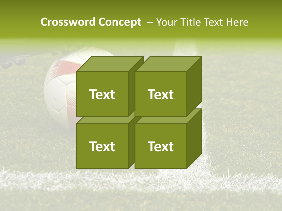 Image Of A Soccer Player Touching The Ball PowerPoint Template