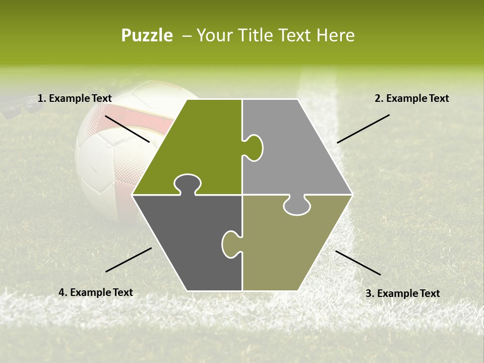 Image Of A Soccer Player Touching The Ball PowerPoint Template