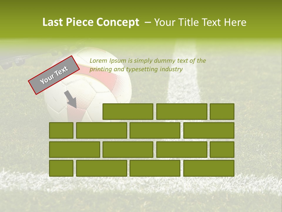 Image Of A Soccer Player Touching The Ball PowerPoint Template