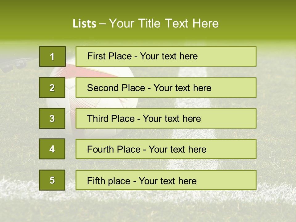 Image Of A Soccer Player Touching The Ball PowerPoint Template