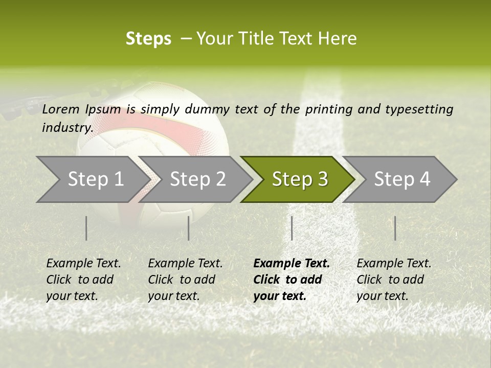 Image Of A Soccer Player Touching The Ball PowerPoint Template