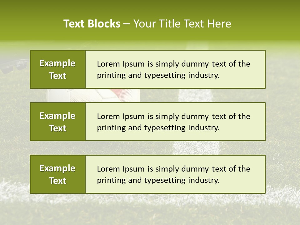 Image Of A Soccer Player Touching The Ball PowerPoint Template