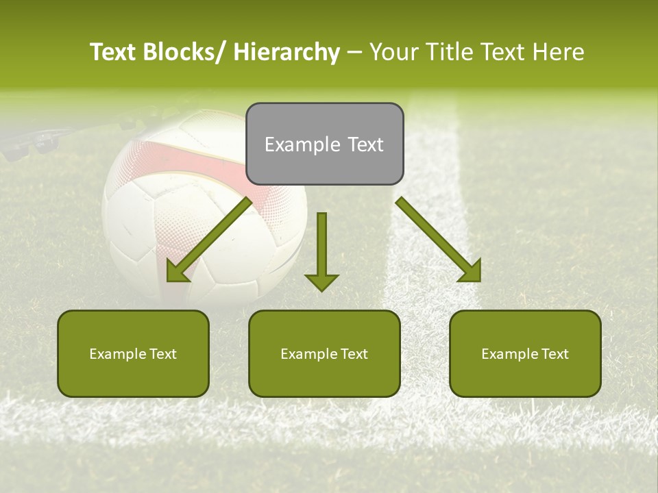 Image Of A Soccer Player Touching The Ball PowerPoint Template