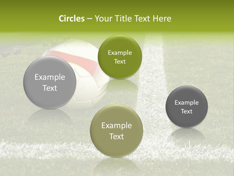 Image Of A Soccer Player Touching The Ball PowerPoint Template