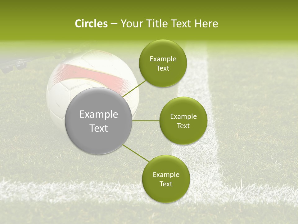 Image Of A Soccer Player Touching The Ball PowerPoint Template