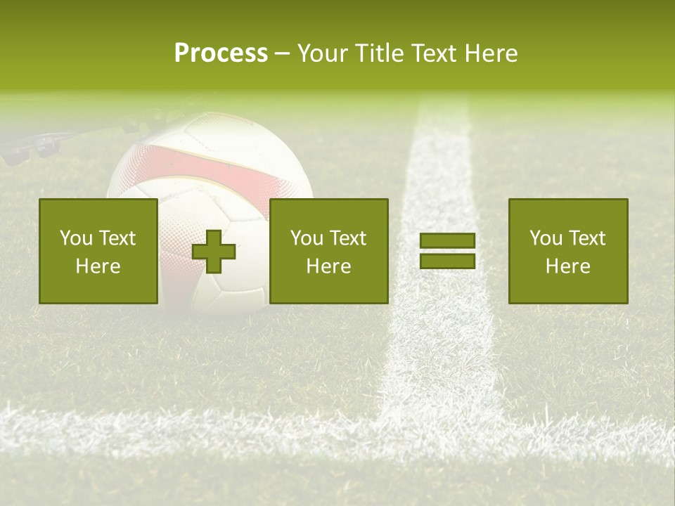 Image Of A Soccer Player Touching The Ball PowerPoint Template