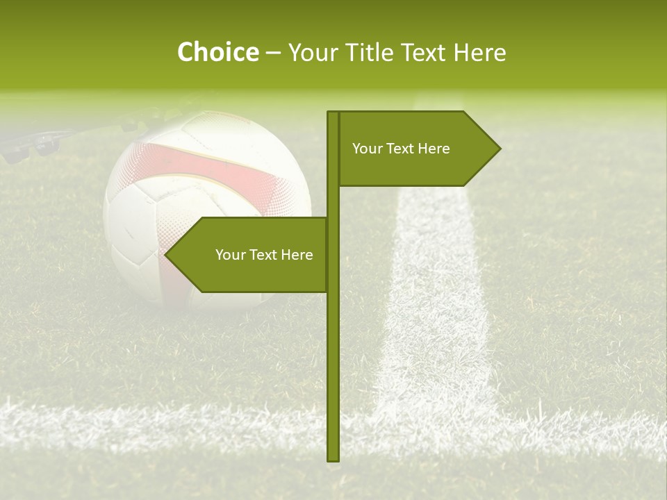 Image Of A Soccer Player Touching The Ball PowerPoint Template