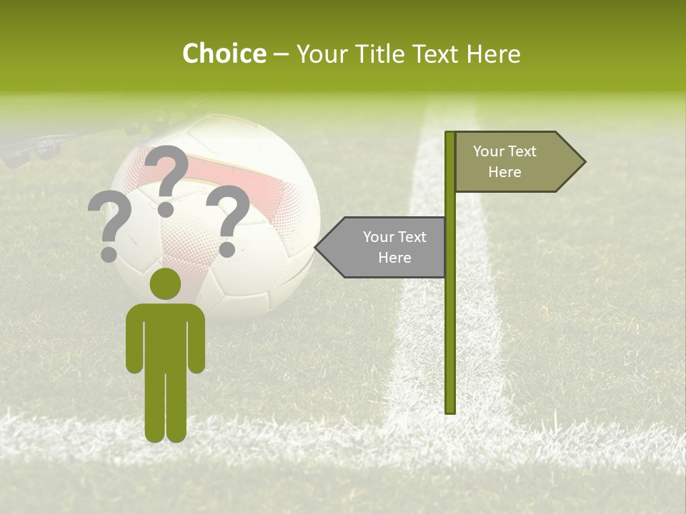 Image Of A Soccer Player Touching The Ball PowerPoint Template