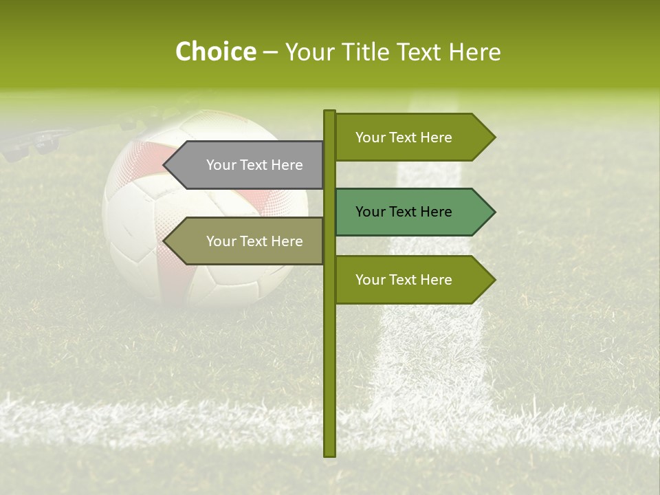 Image Of A Soccer Player Touching The Ball PowerPoint Template